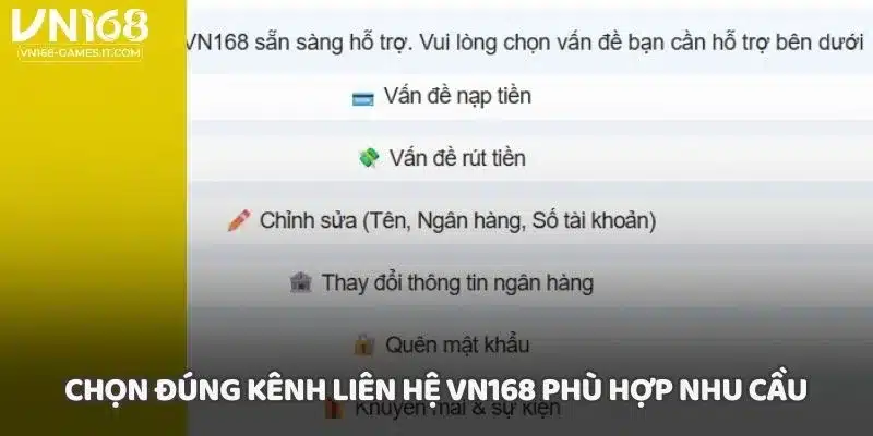 Chọn đúng kênh liên hệ VN168 phù hợp nhu cầu