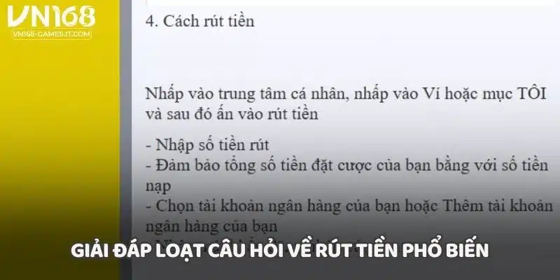 Giải đáp loạt câu hỏi về rút tiền phổ biến