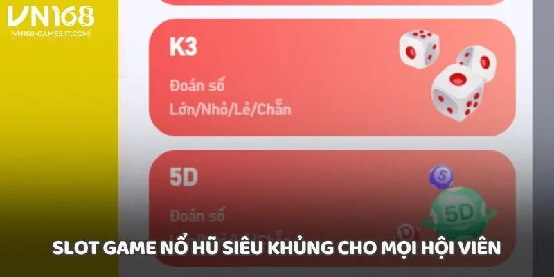 Slot game nổ hũ siêu khủng cho mọi hội viên